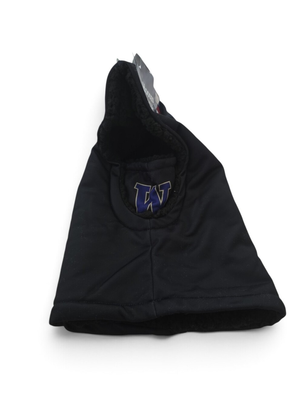 Black Hooded Balaclava with 'W' Logo - Men's Cold-Weather Headwear